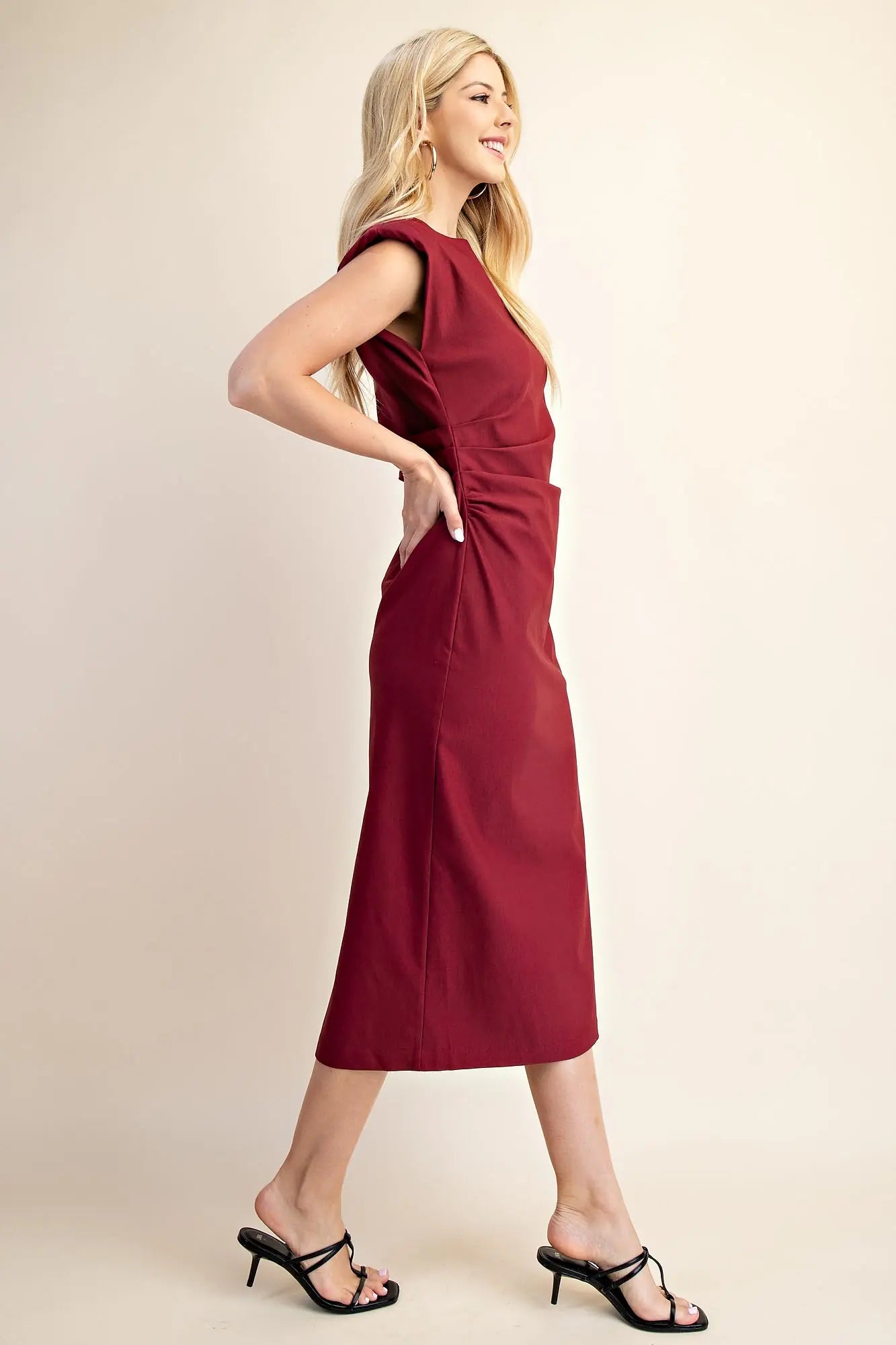 Little Burgundy Midi Dress