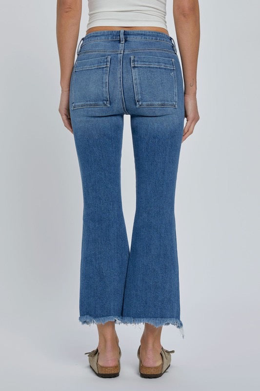 Hidden Happi Cargo Cropped Flare Jeans