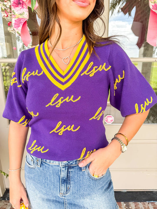 Faith LSU Sweater by Mary Square