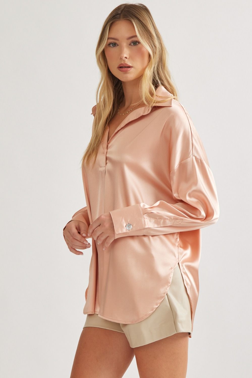 Apricot Silk Blouse