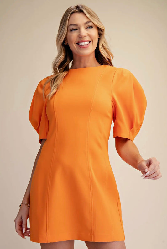 Electric Orange Mini Dress
