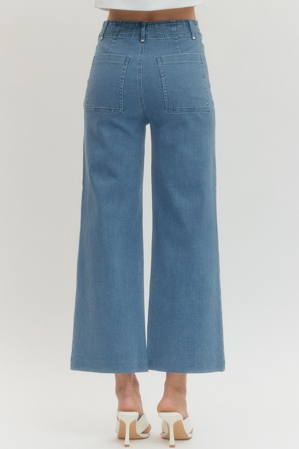 High Rise Wide~Leg Pants Medium Wash~ Entro