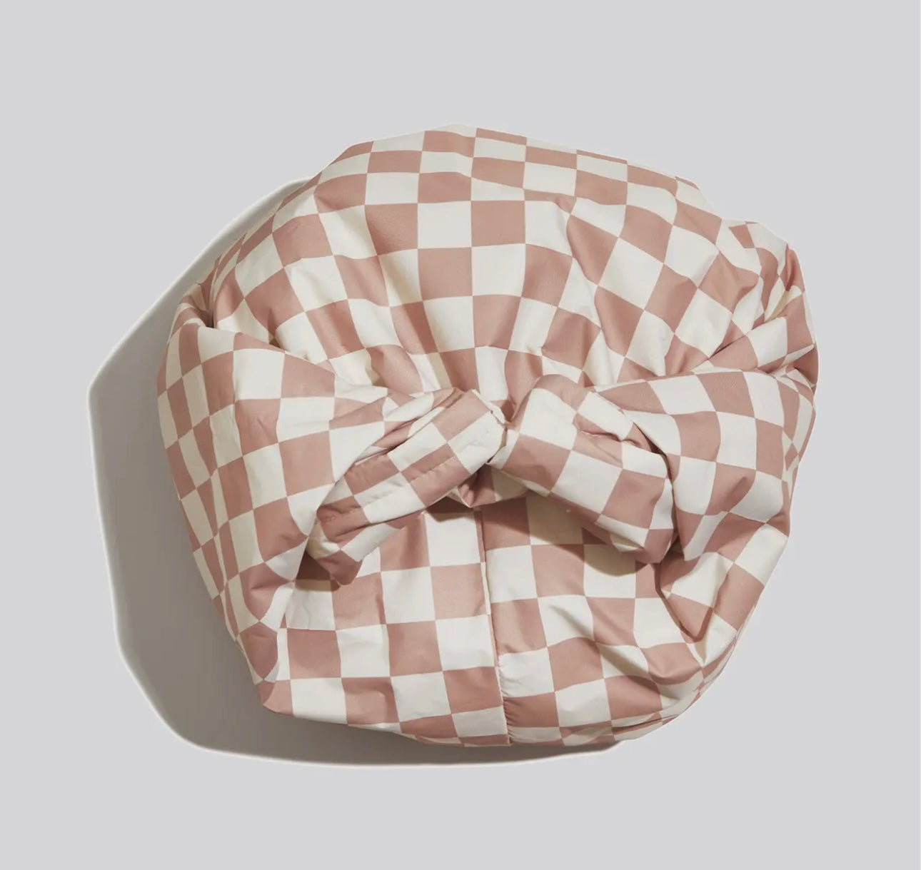 Kit*sch Satin Lined Terracotta Checker Flexi Shower Cap