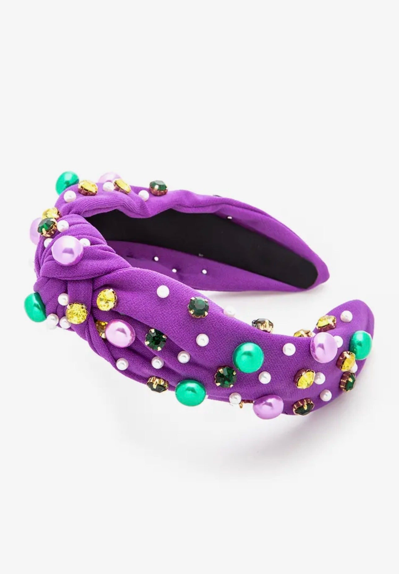 Mardi Gras Mixed Pearl Beaded Headband