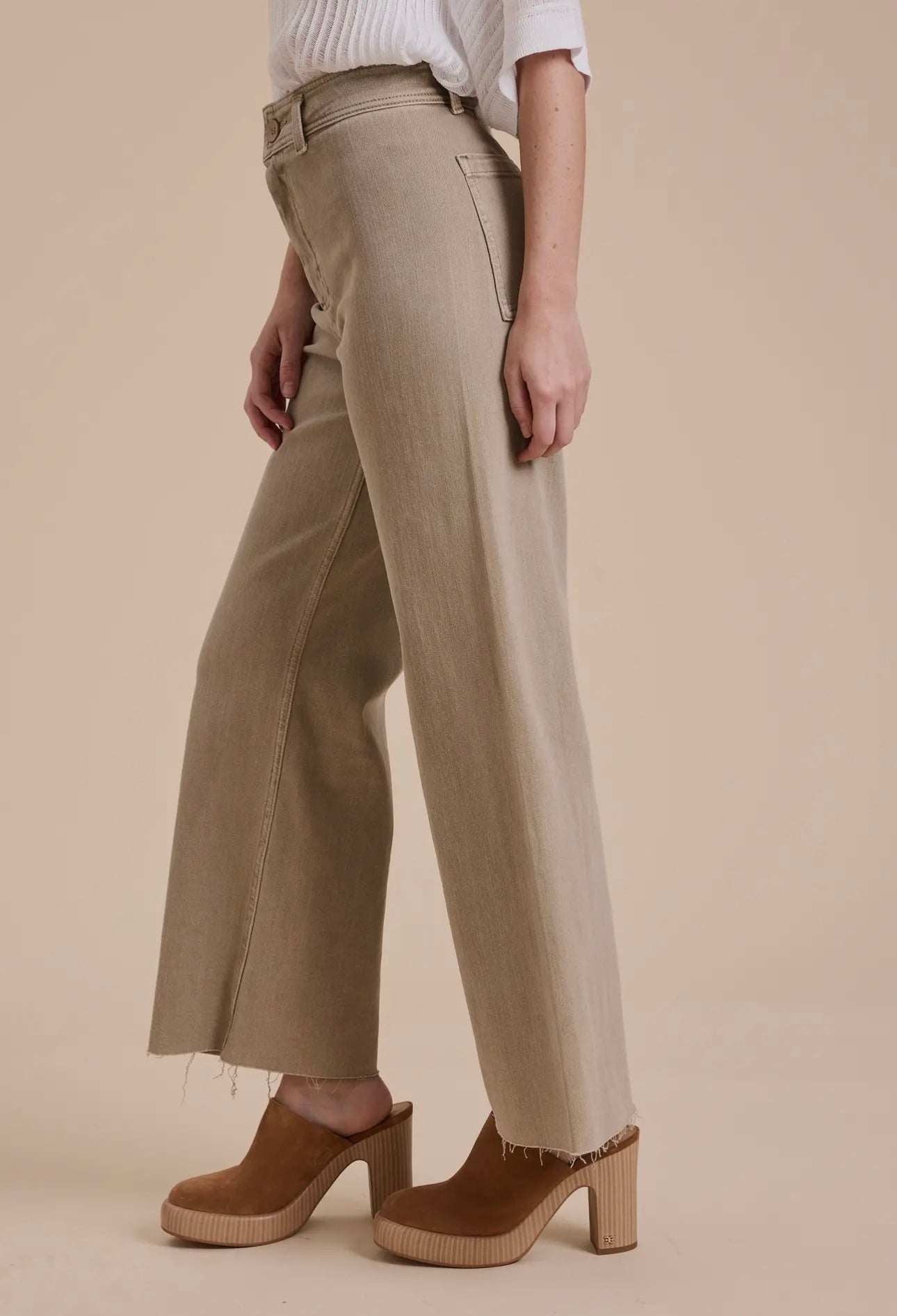 Miou Muse Straight Wide Leg Denim-Stone