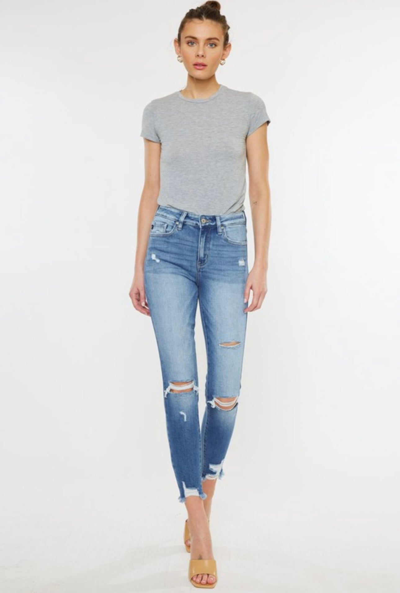 KanCan Mid Rise Ankle Skinny Jeans