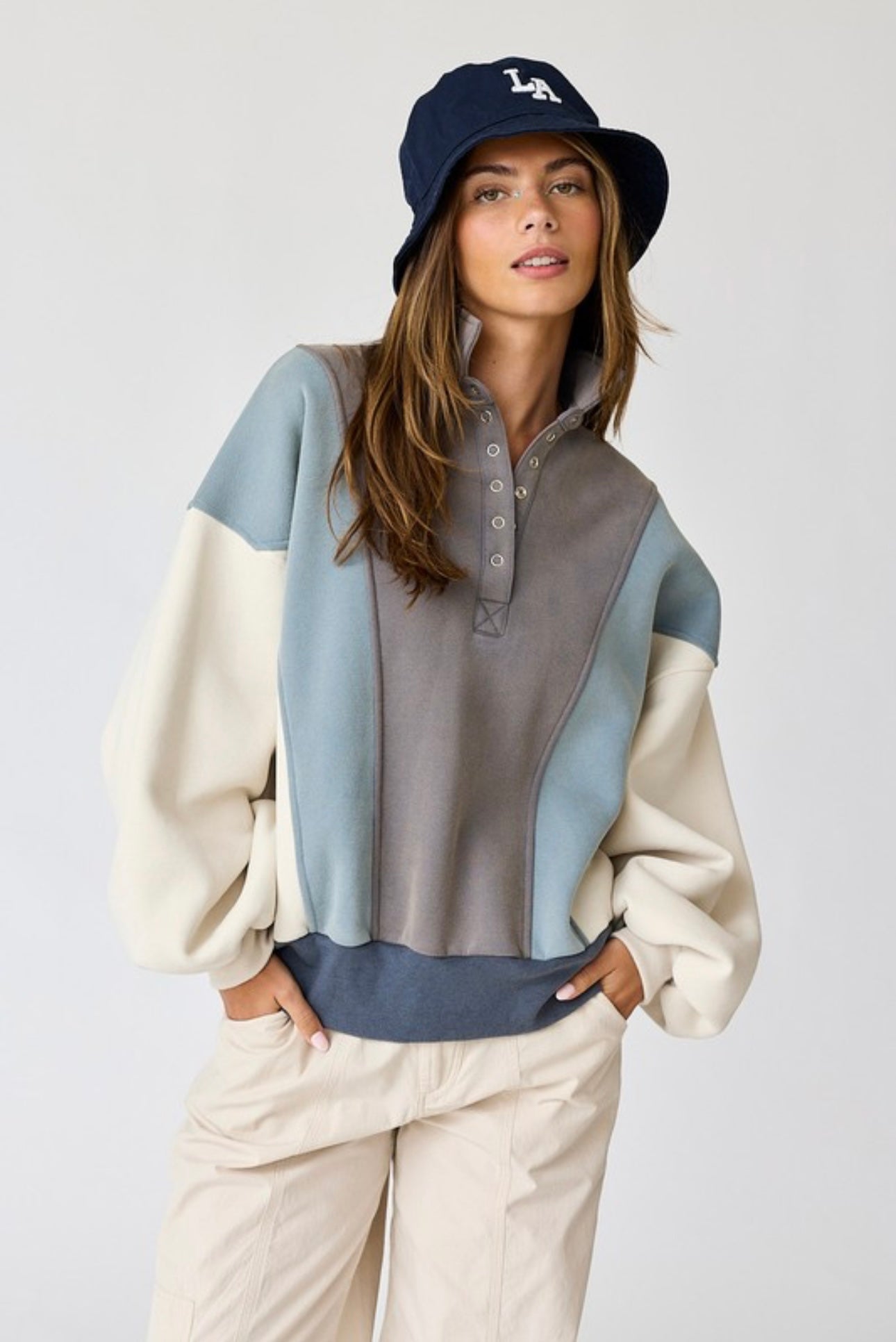 Papermoon Blue Multicolor Sweatshirt