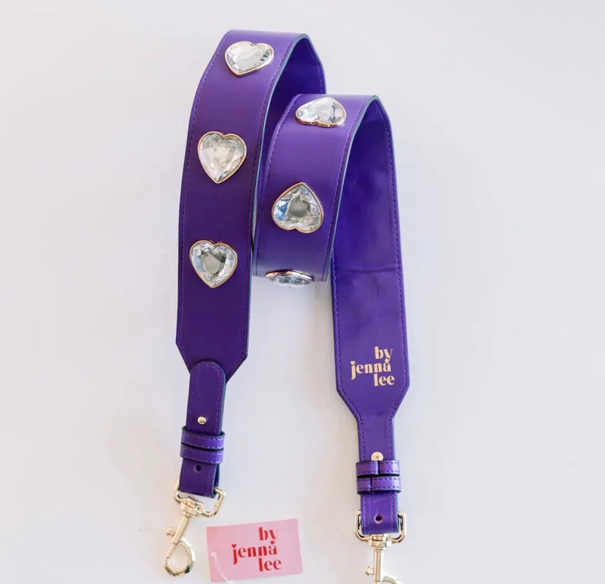 Crystal Heart Gameday Purse Strap |
Rhinestone Stadium Strap~Purple with Hearts