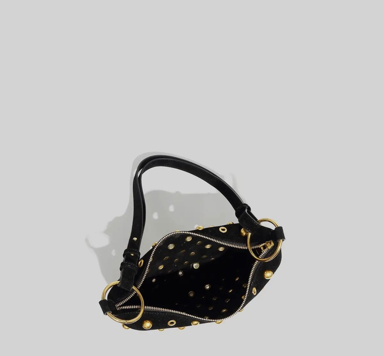 Studded Polka Dot Shoulder Purse
