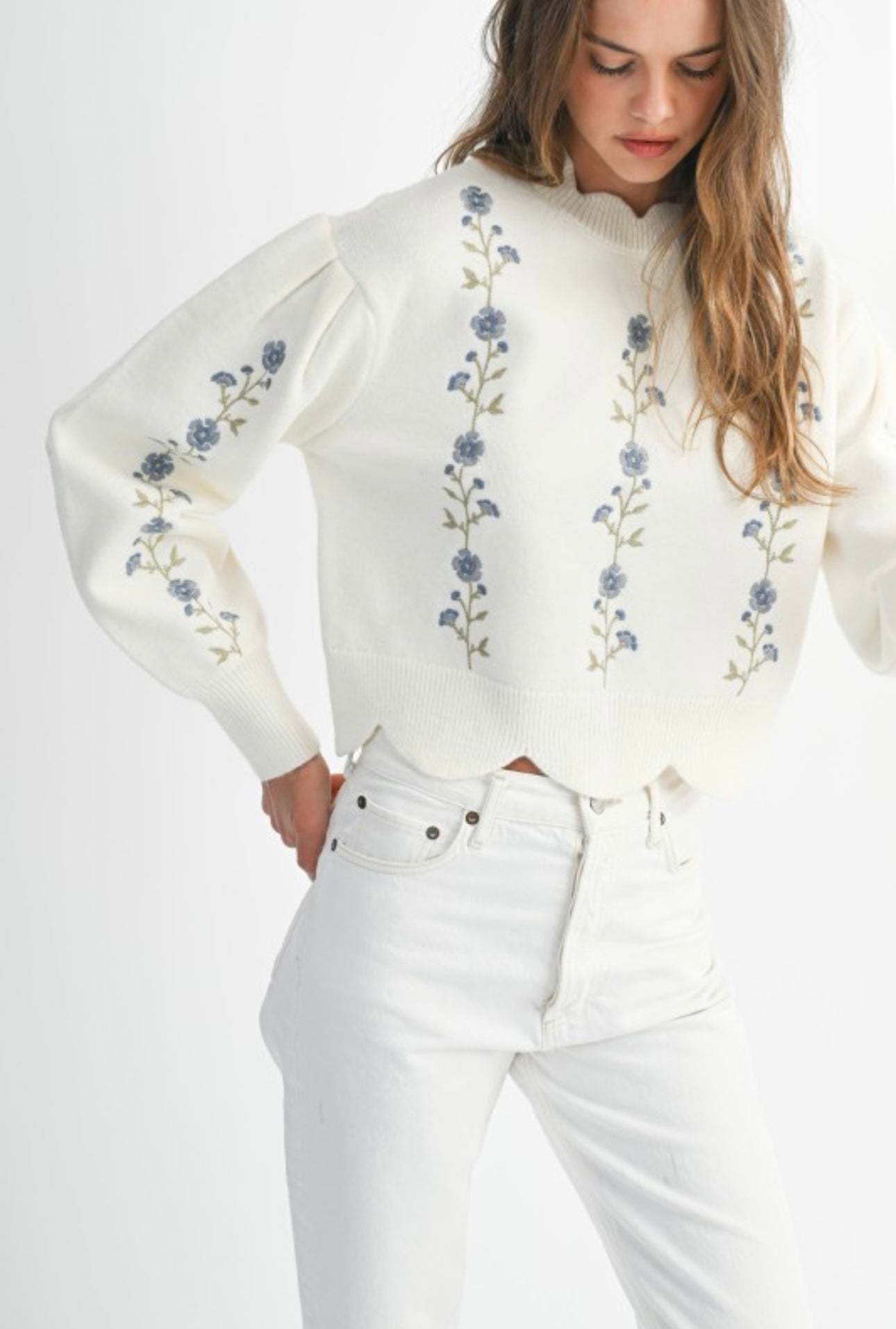 Southern Charm Embroidered Knit Sweater