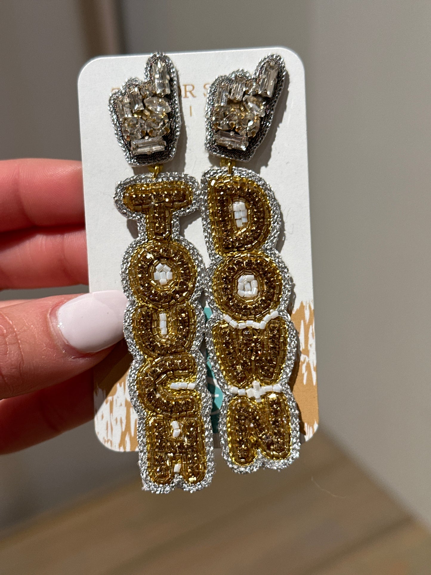 Touch Down Drop Earrings Silver/Gold