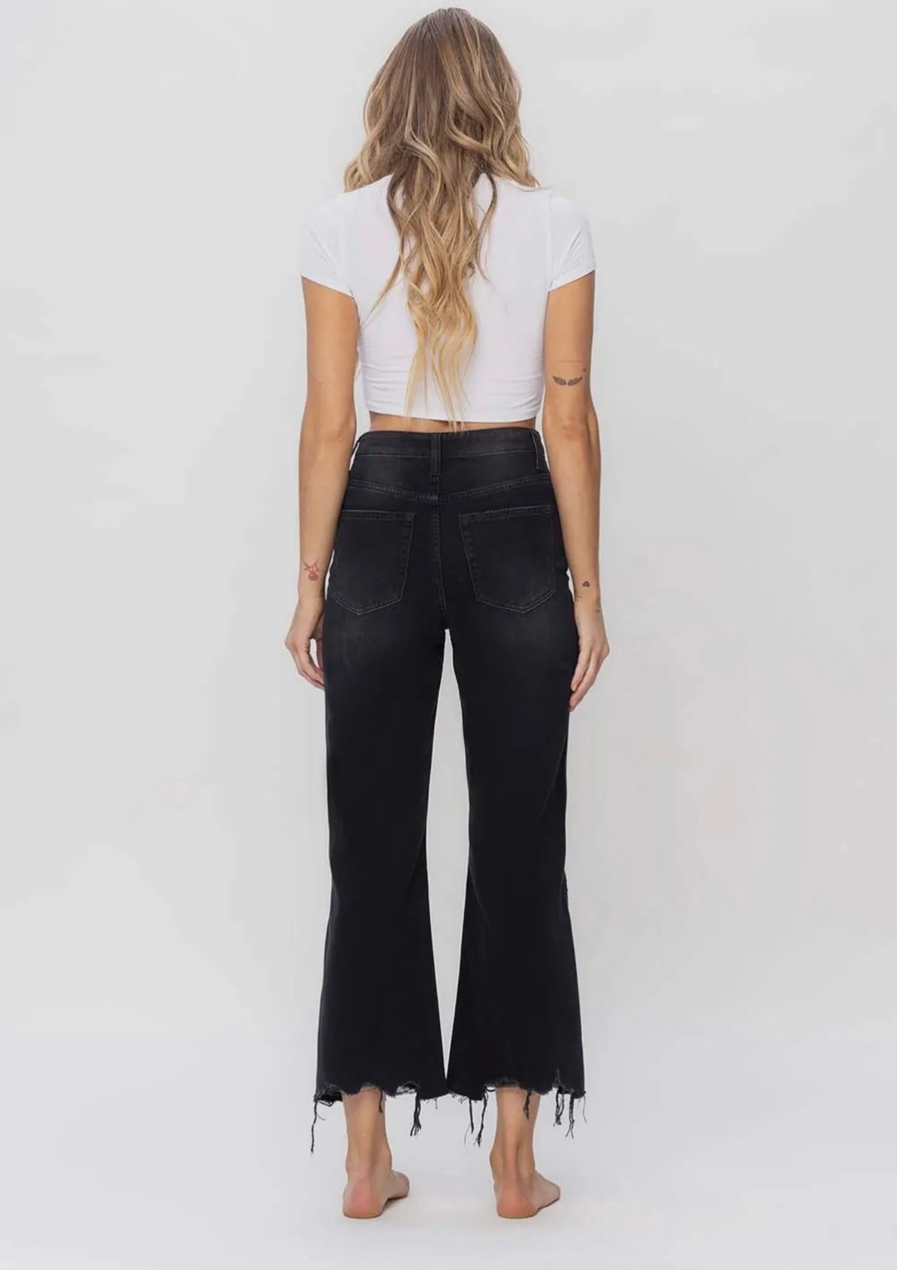 Vervet Flying Monkey Vintage Crop Straight Jeans- Black