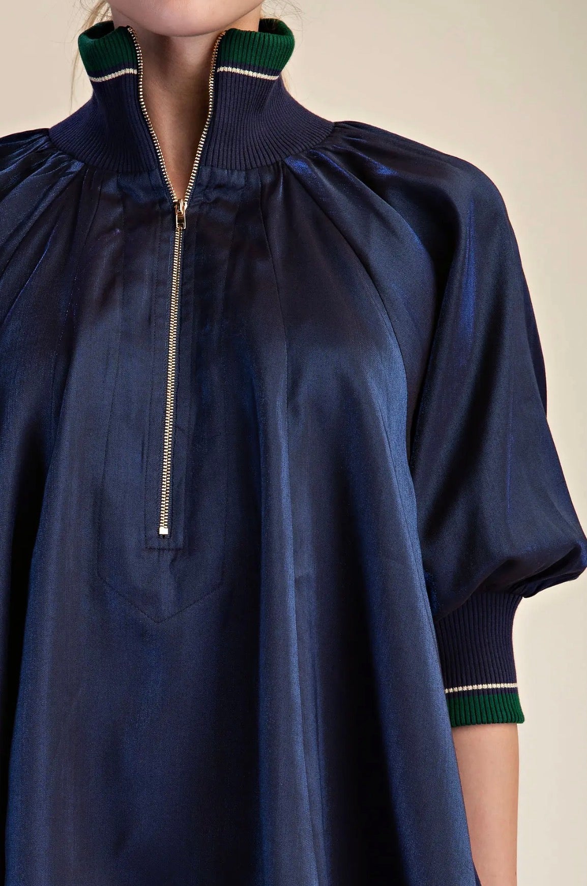 Southern Charm Puff Sleeve Blouse~Navy