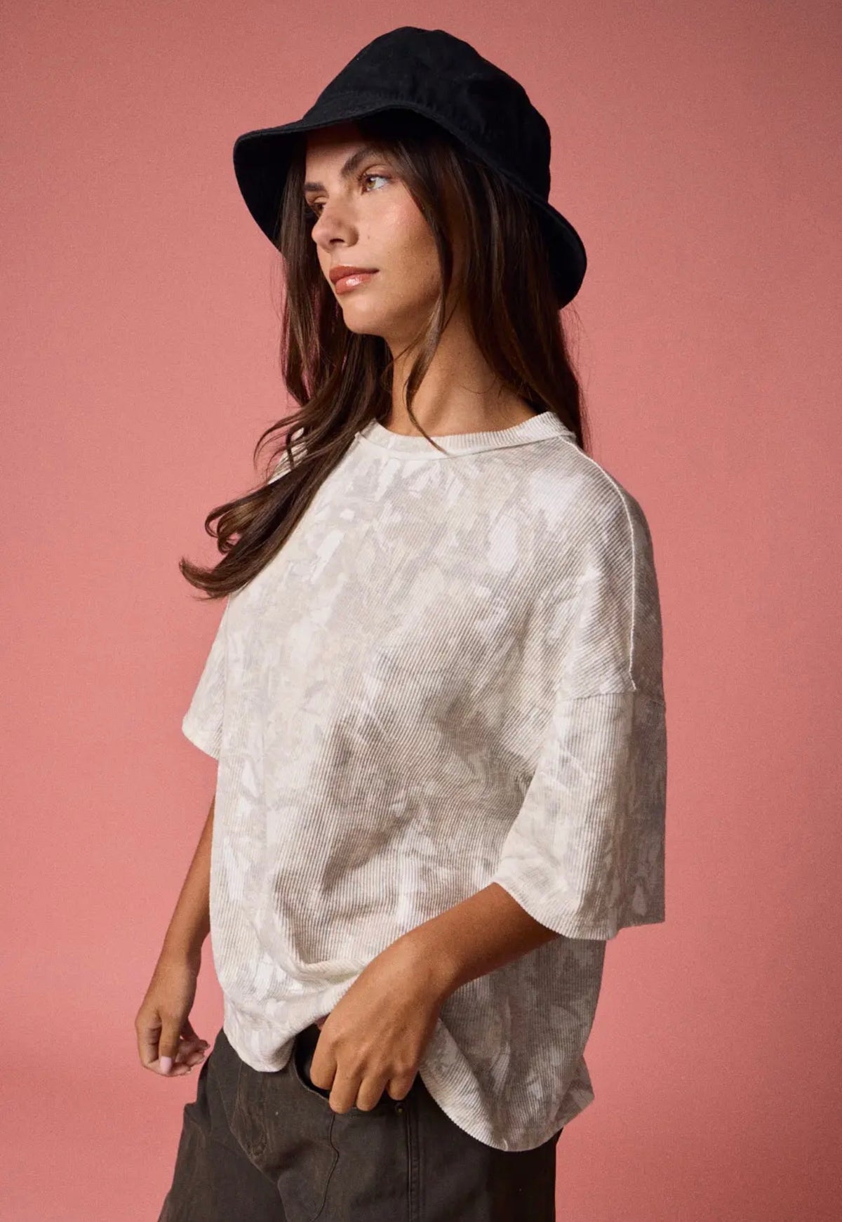 Nature Camo Ribbed Loose Fit Tee