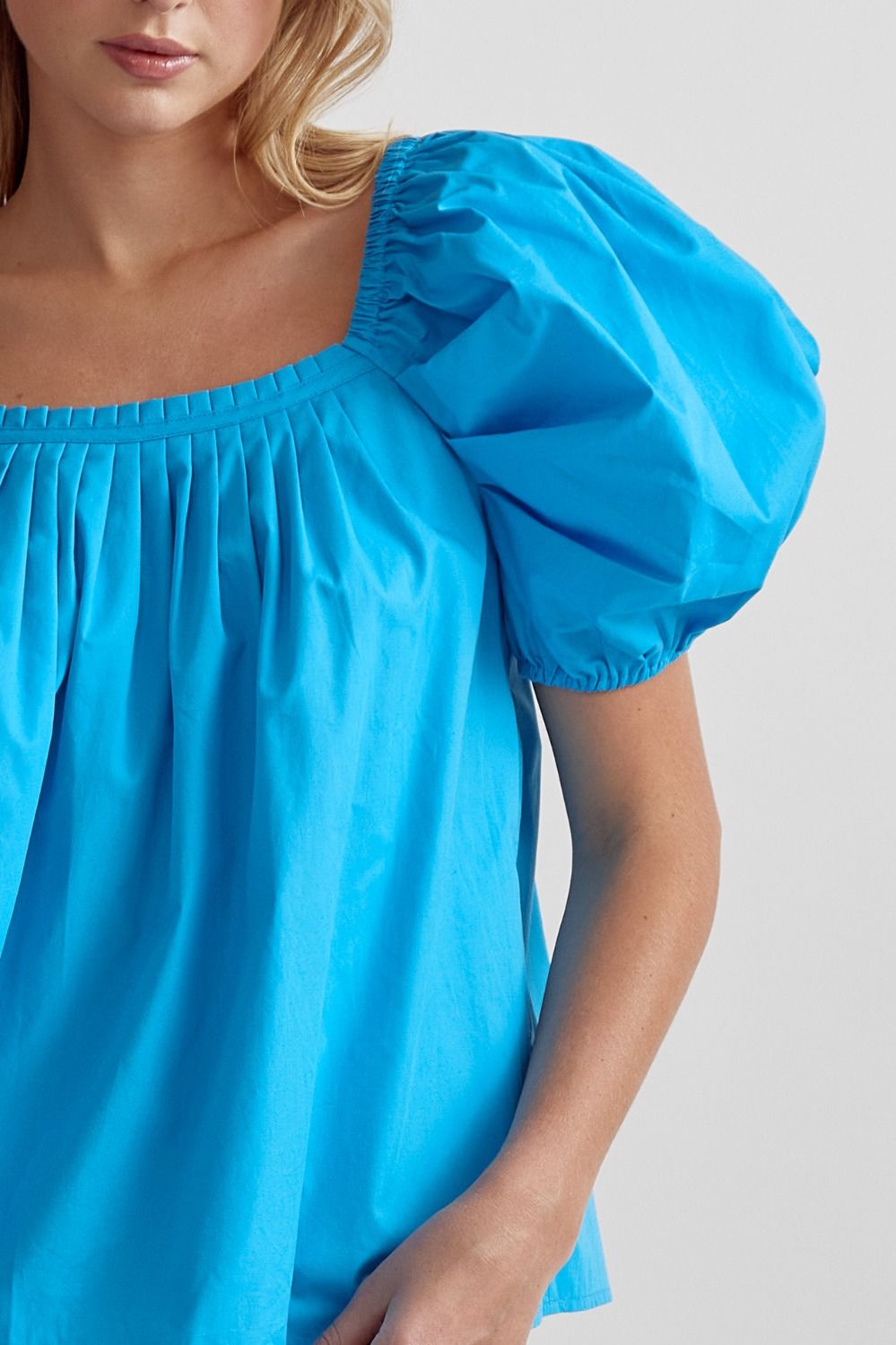 Blue Puff Sleeve Top