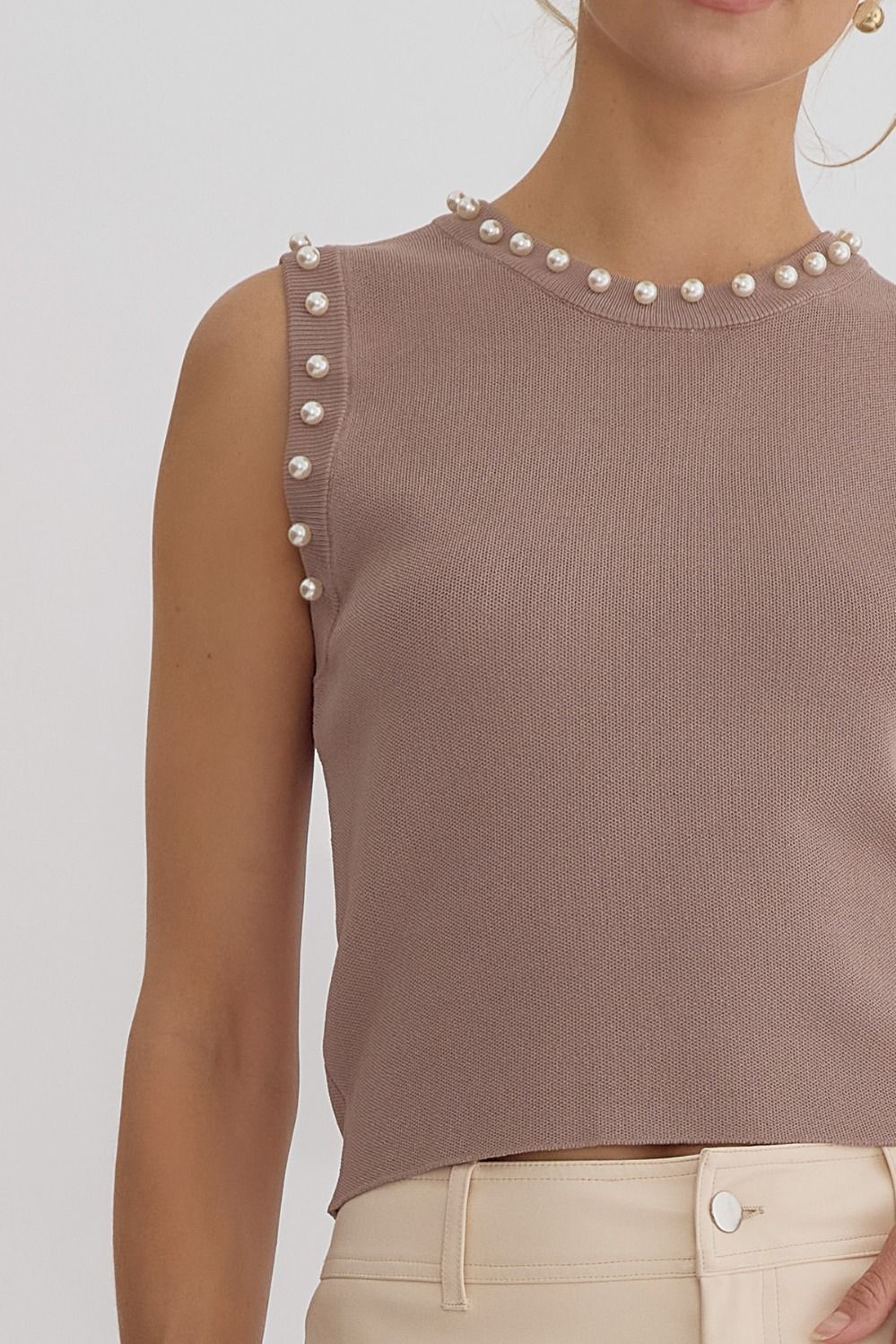 Pearl Me Up Crop Knit Top