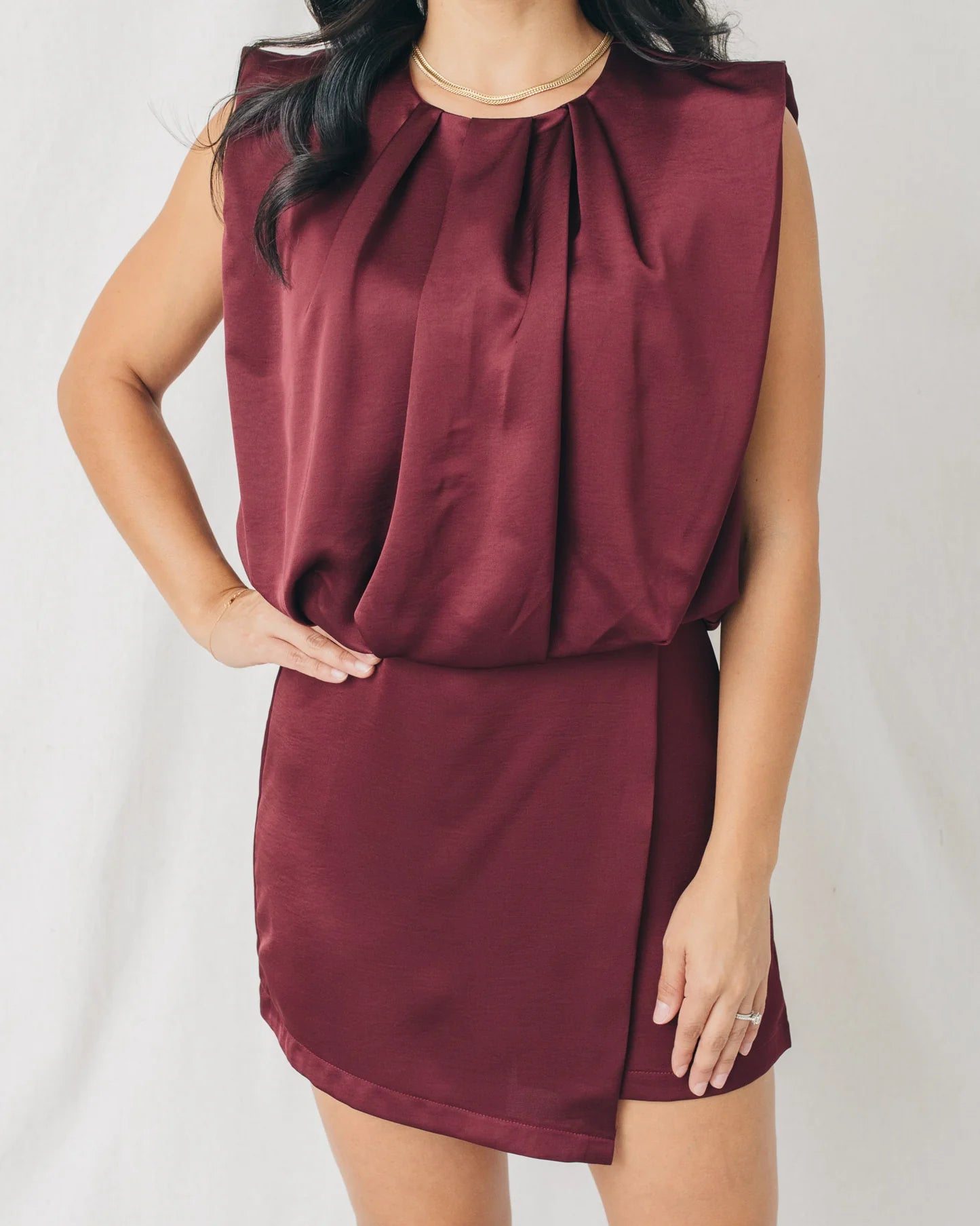 Night Out Satin Romper~Maroon