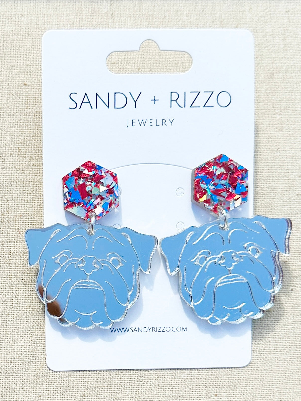 Tech Bulldog Dangle Earrings