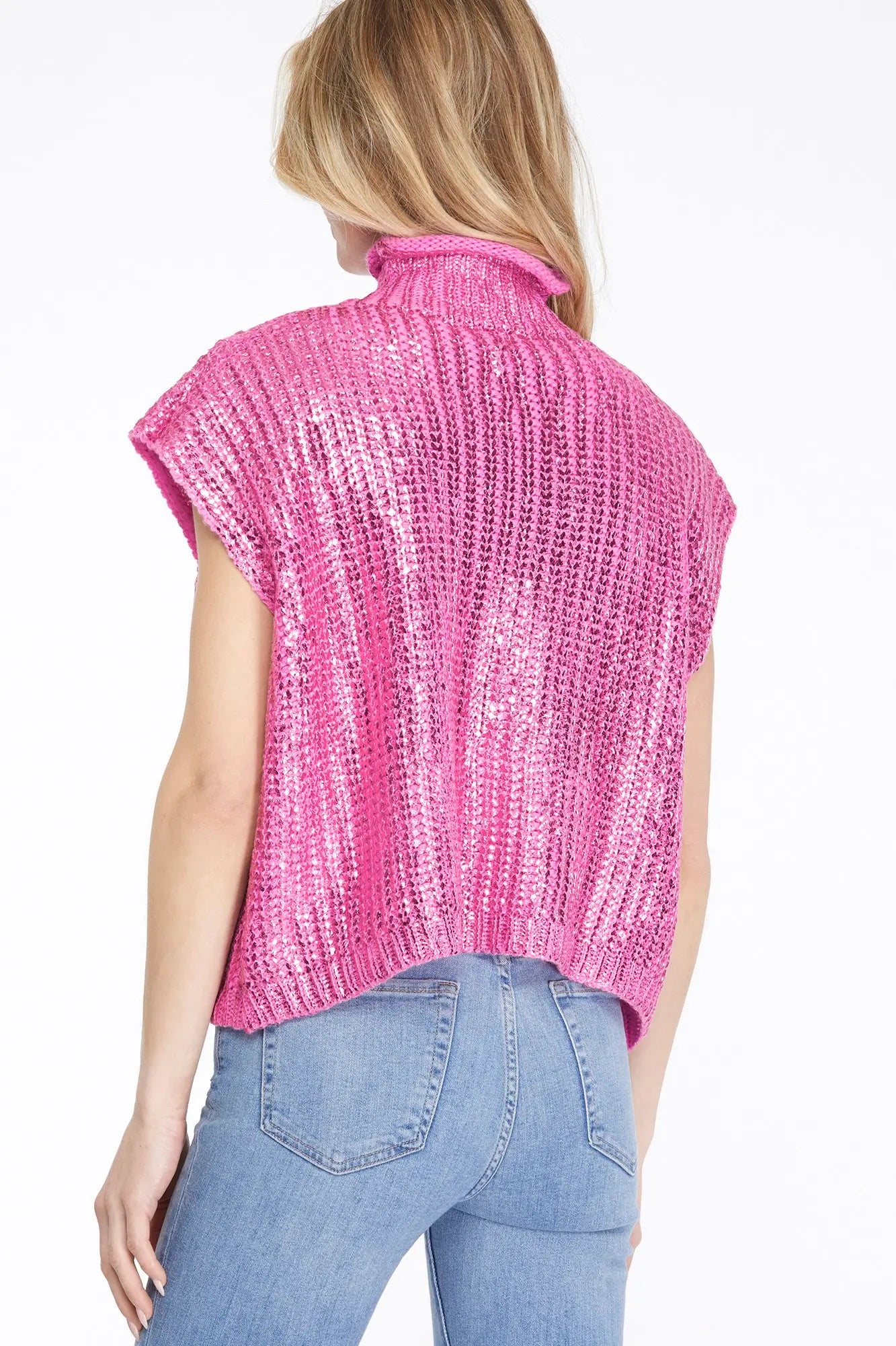 Candy Pink Metallic Sweater