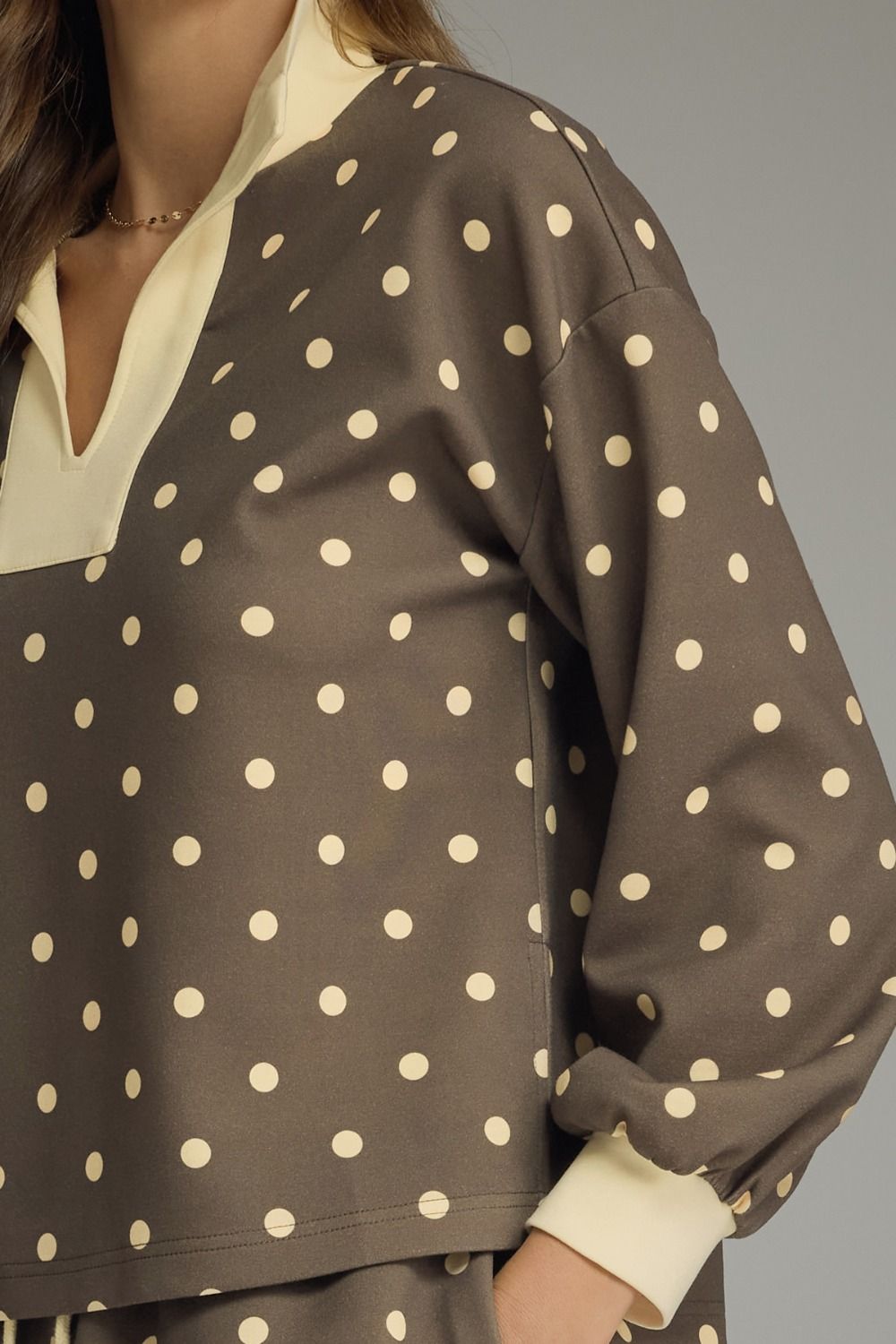 Miss Priss Chocolate Polka Dotted Skort Set