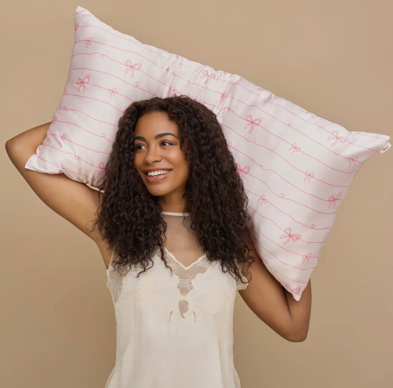 Kit*sch King Striped Bow Satin Pillowcases