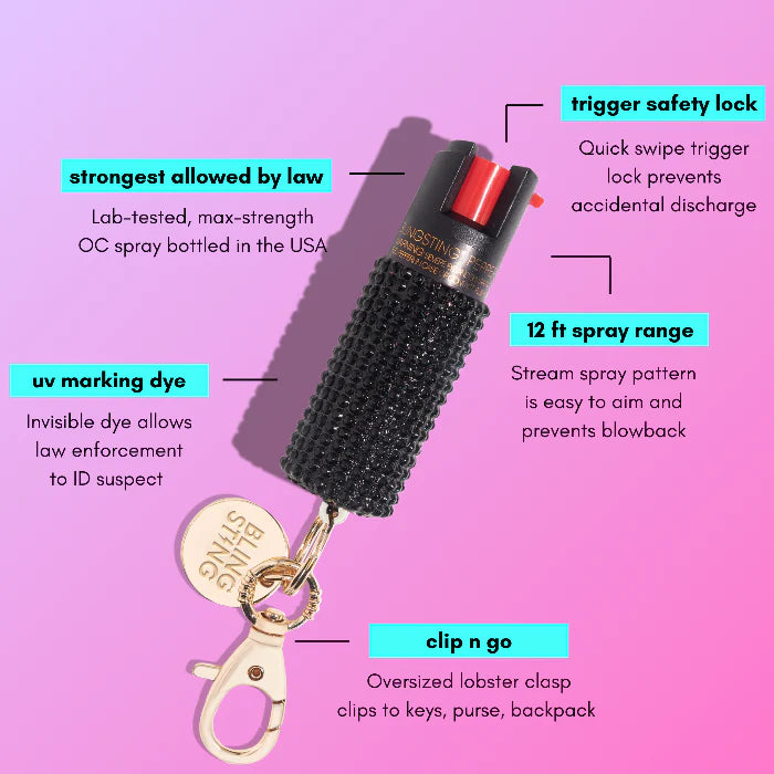 Gold Bling Pepper Spray Keychain