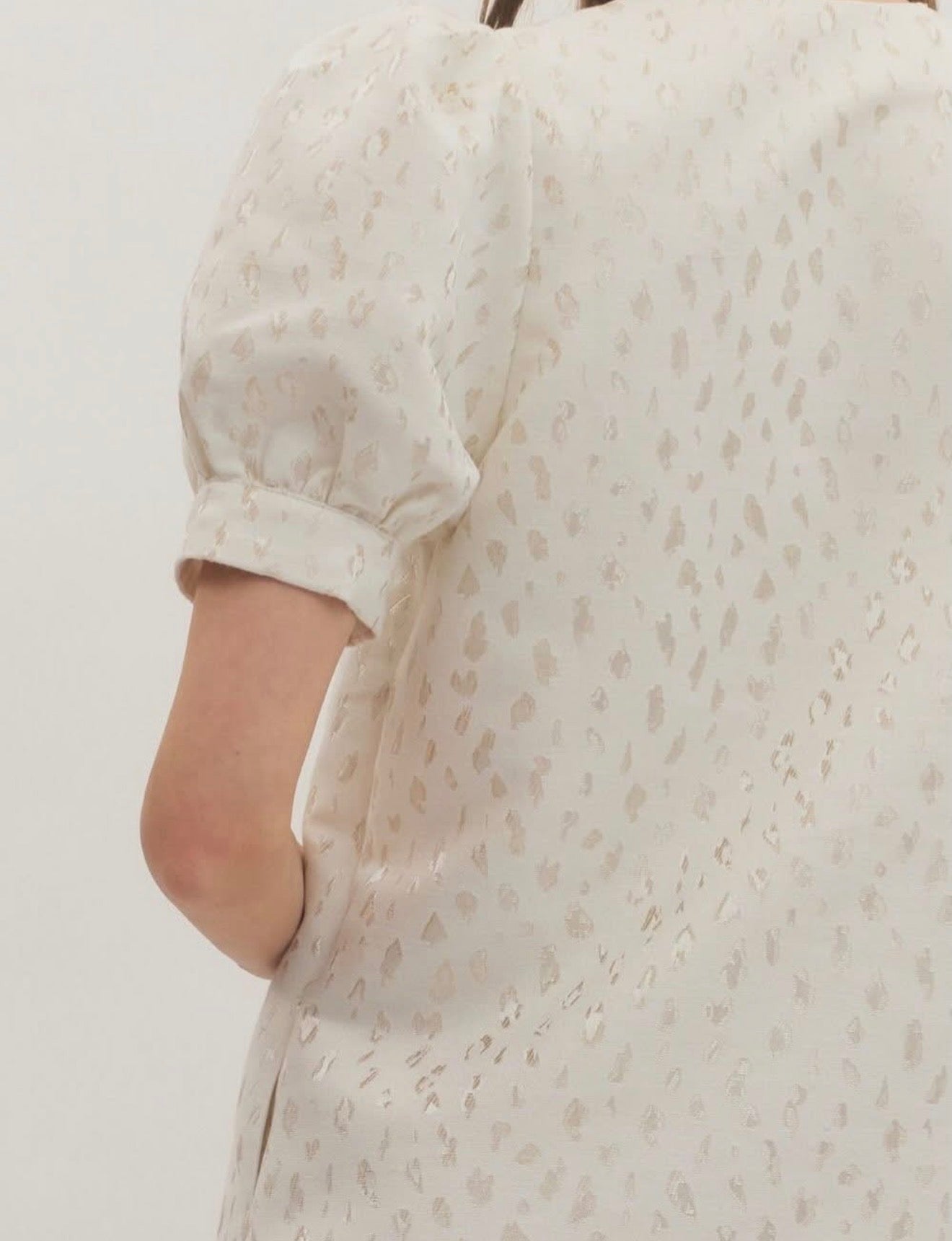 Classic Chic Puff Sleeve Dress- Cream