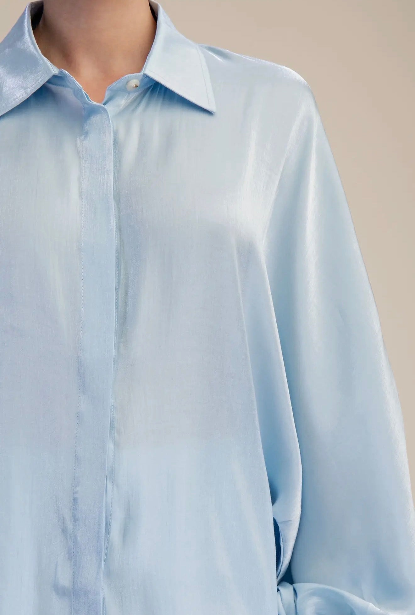 Voluminous Sky Blue Blouse