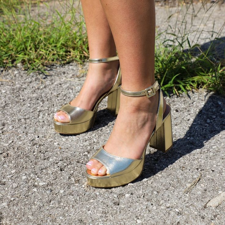 Theresa Metallic Platform Heels