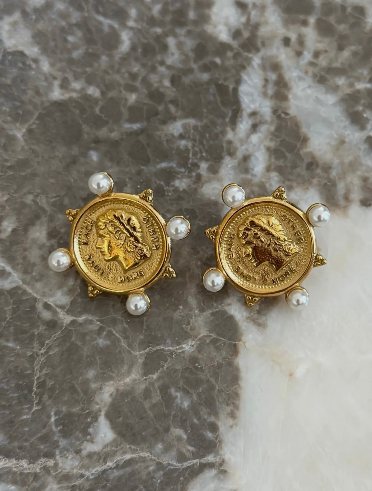 Pearl Coin Earrings