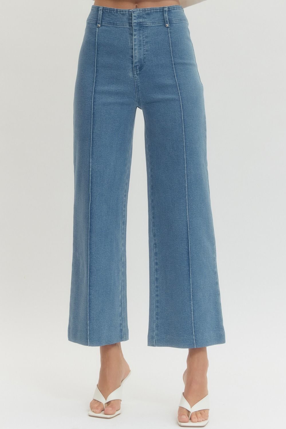 High Rise Wide~Leg Pants Medium Wash~ Entro