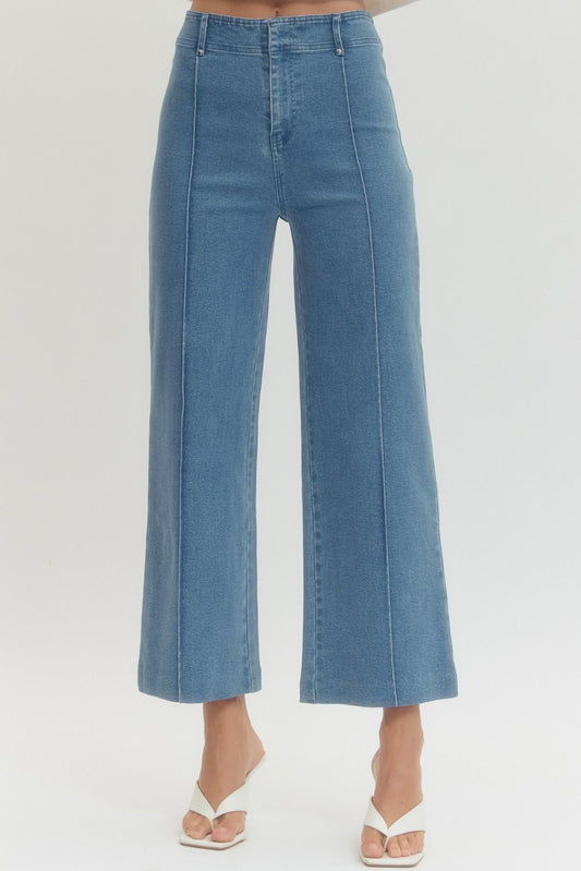 High Rise Wide~Leg Pants Medium Wash~ Entro