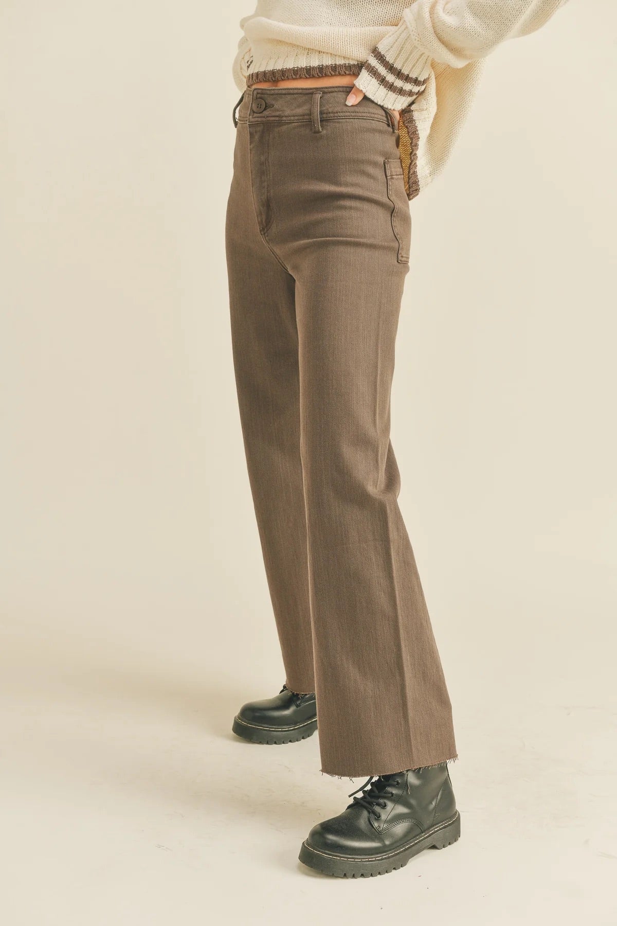 Brown Wide Legged Pants- Miou Muse