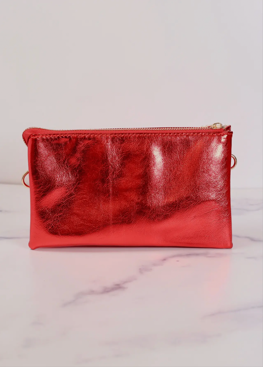 Liz Custom Metallic Red Crossbody Bag