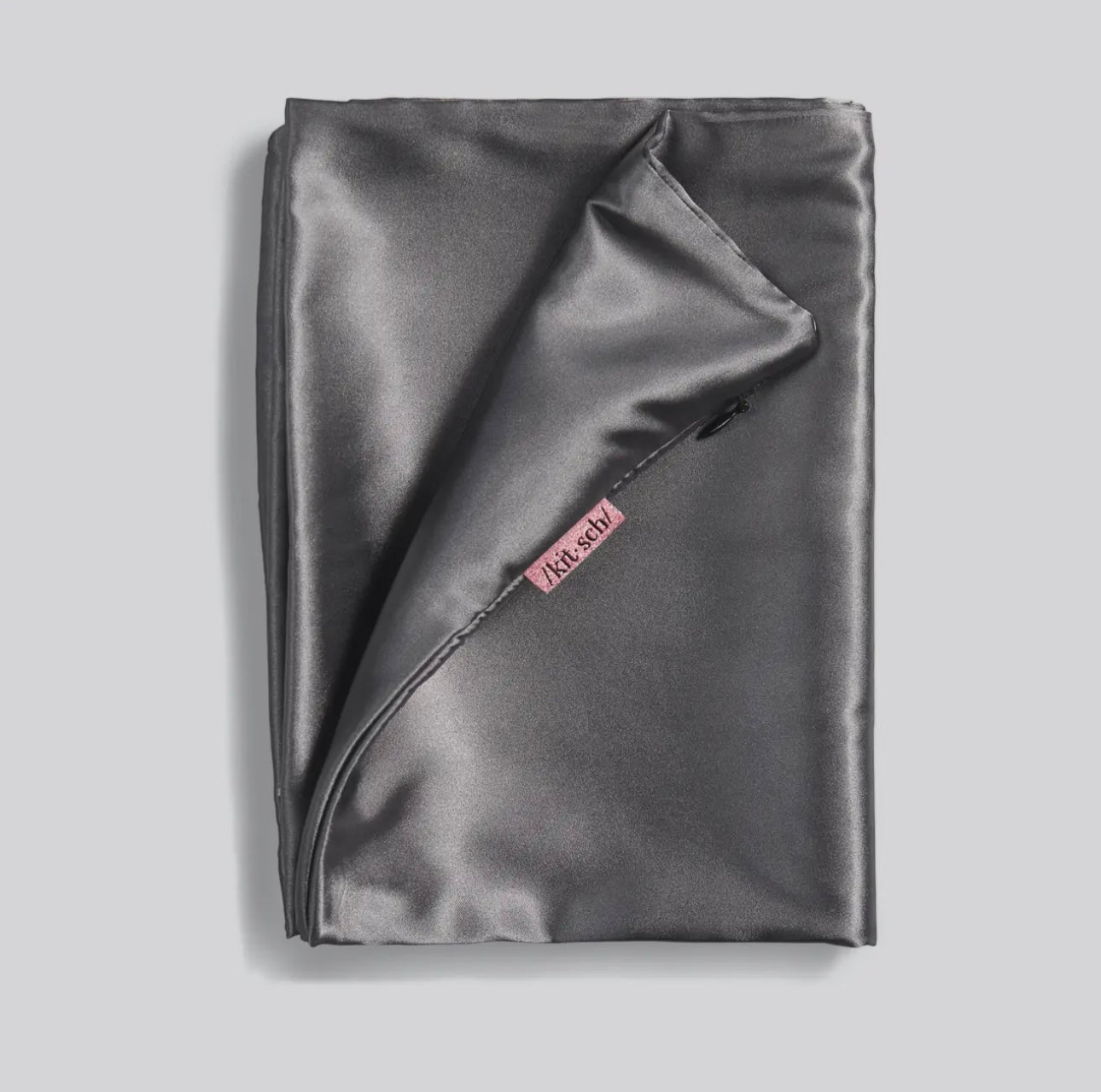 Kit*sch Standard Charcoal Satin Pillowcase