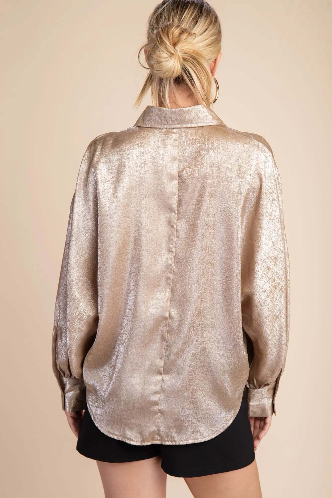Voluminous Sleeve Blouse-Taupe