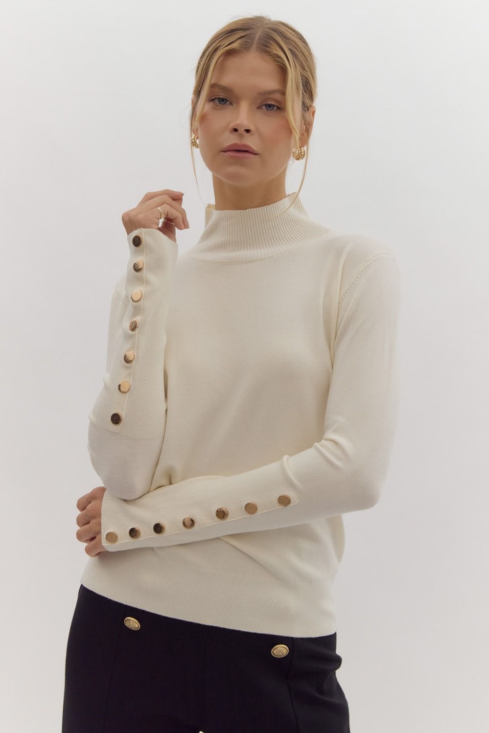 Ecru Knitted Sweater