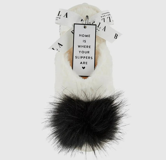 Pom Pom Plush Slippers