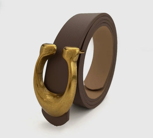Fashion Retro U Buckle - Brown