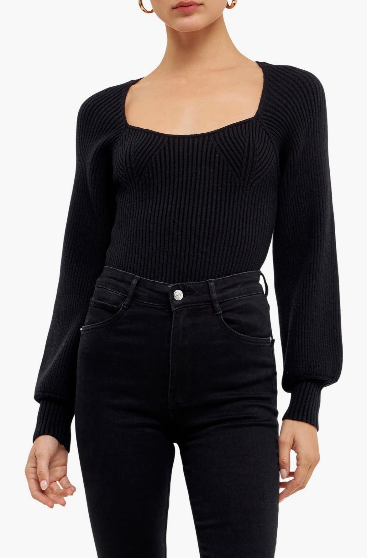 Black Knitted Top- Endless Rose