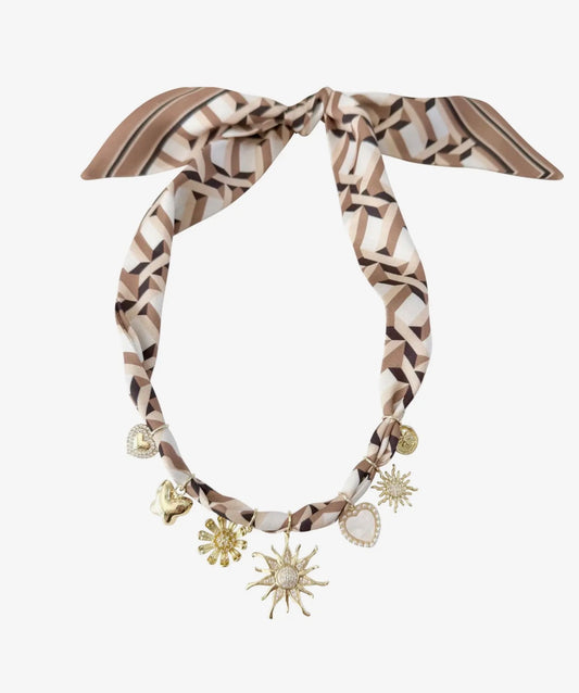 Blythe Multi Charm Scarf Necklace