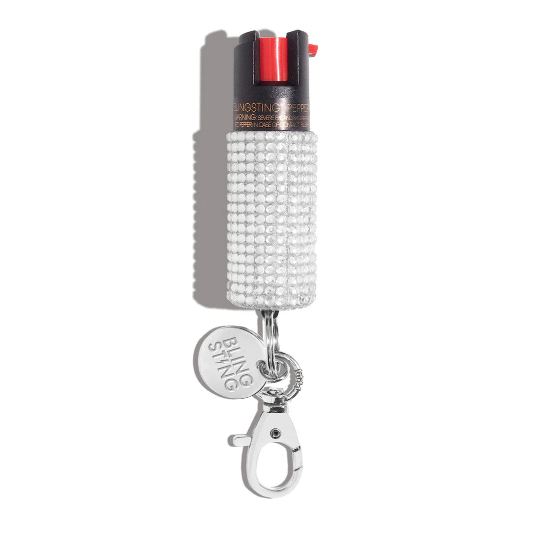 Silver Bling Pepper Spray Keychain