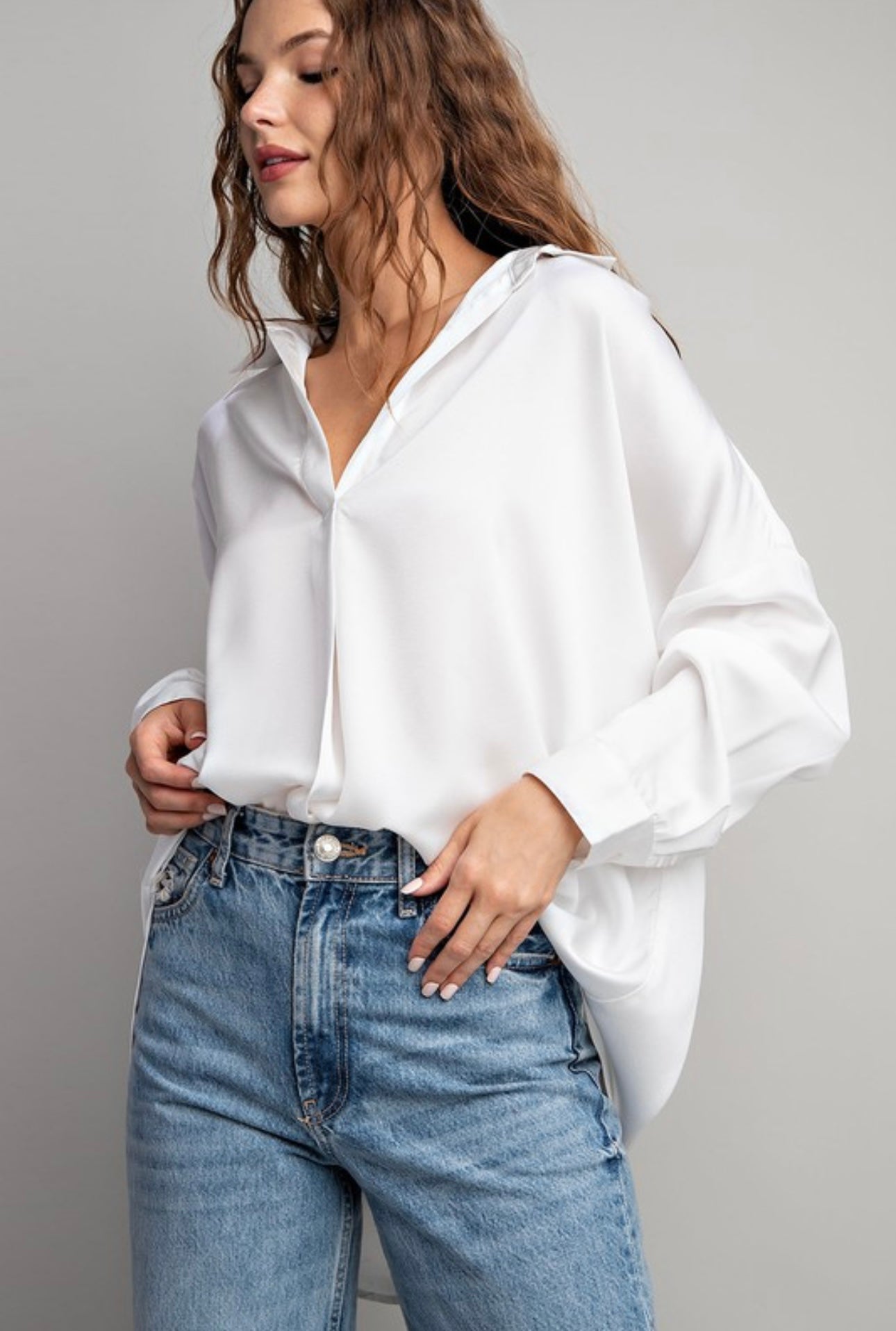 White Silk Top