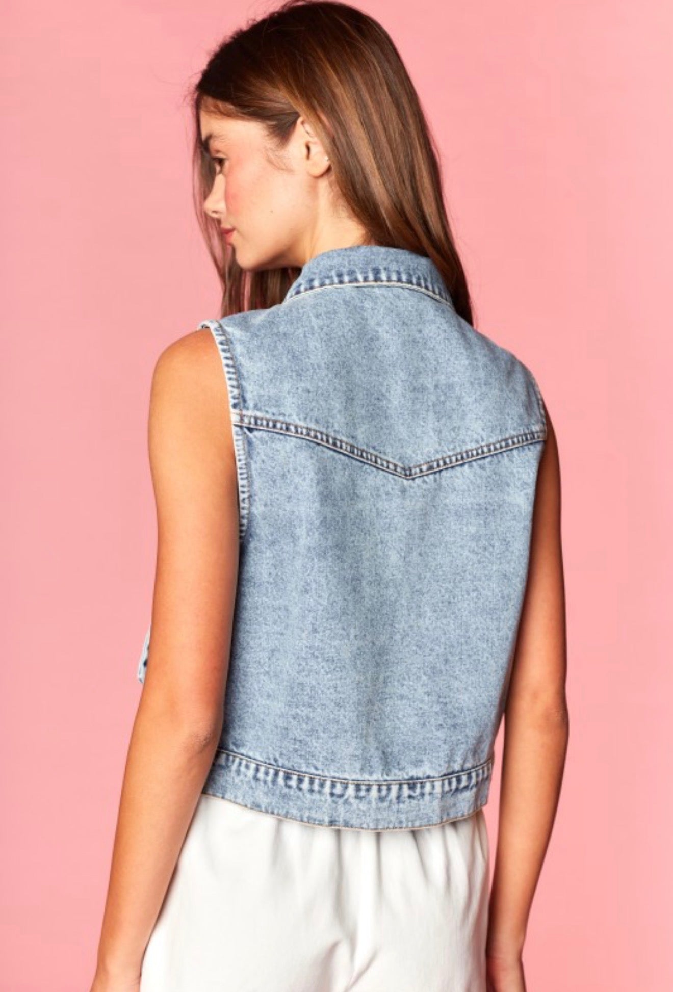 Southern Denim Bow Blouse