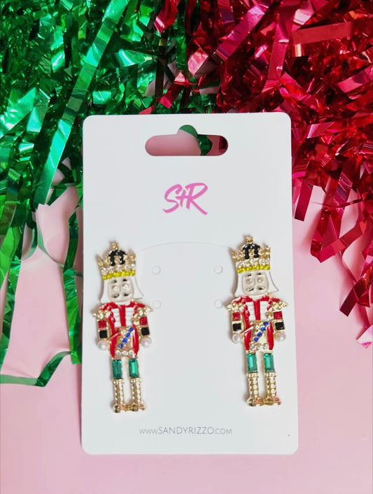 Large Traditional Enamel Nutcracker Studs