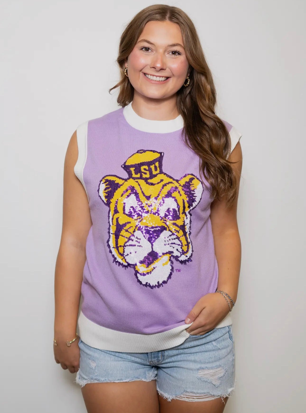 LSU Vintage Tiger Sequin Sweater🐯