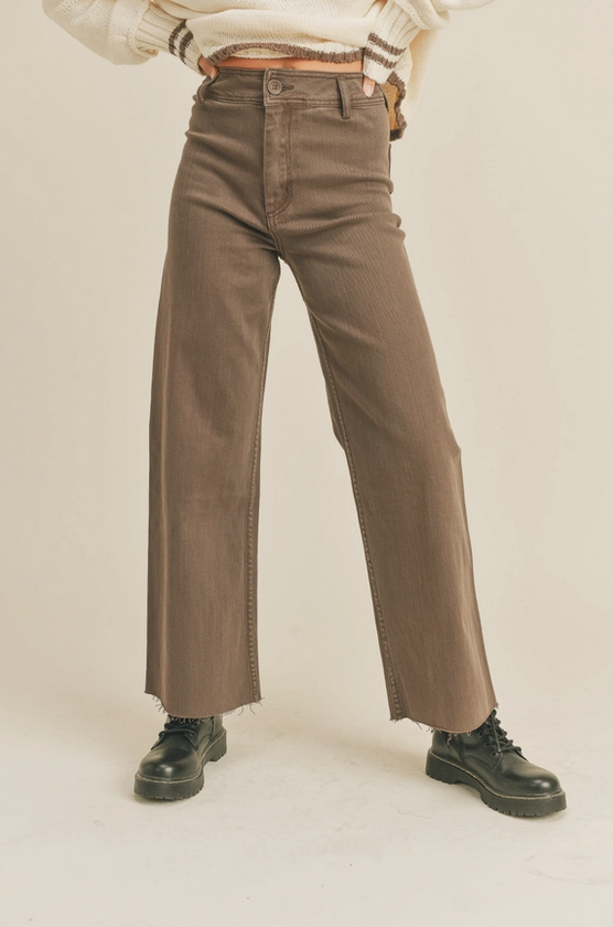 Brown Wide Legged Pants- Miou Muse