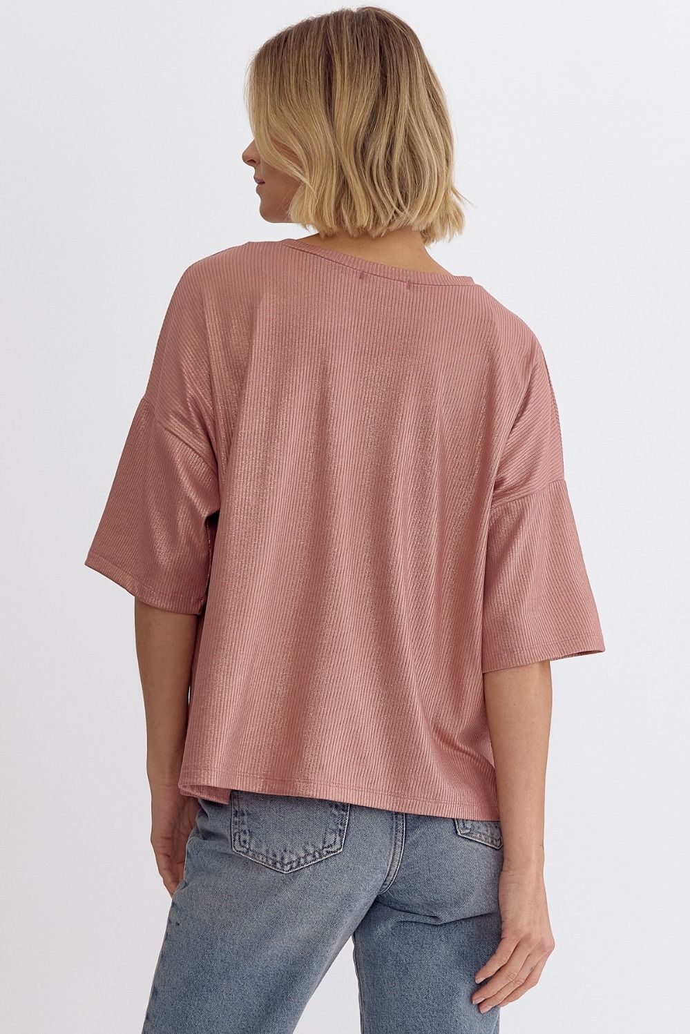 Metallic Rose Top