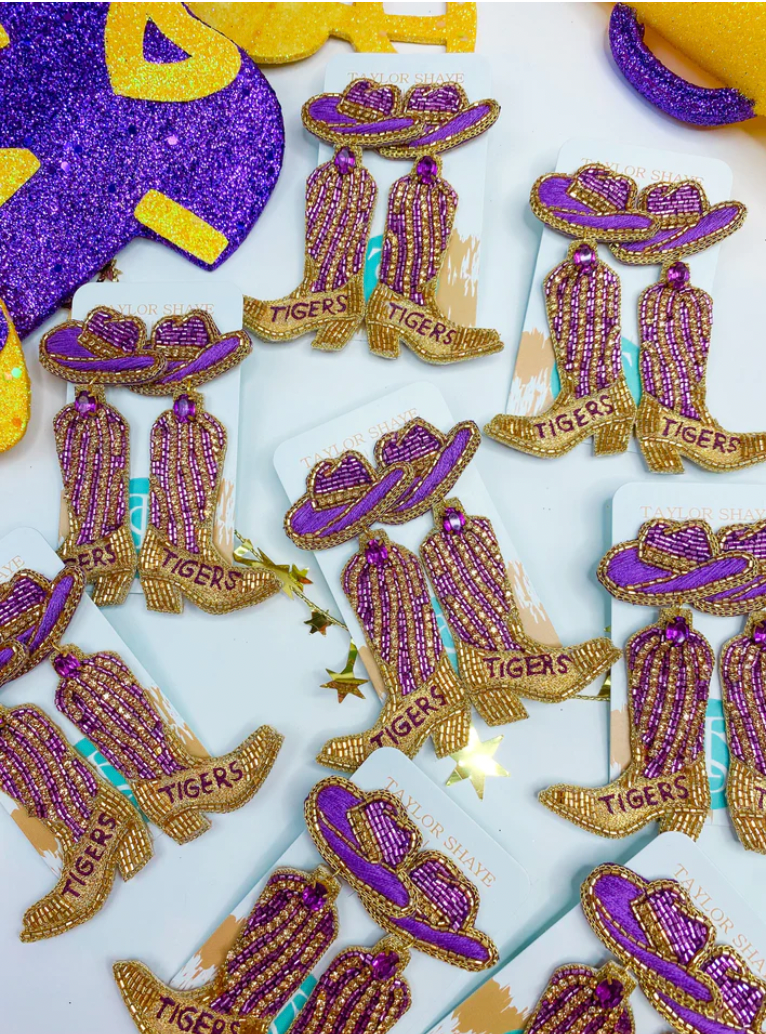 LSU Tiger Boot Earrings