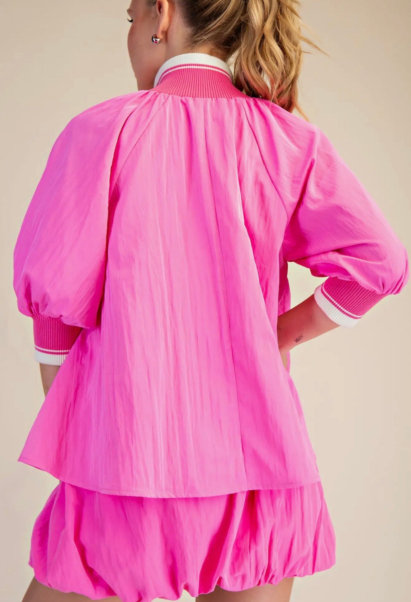 Electric Bloom Puff Sleeve Blouse